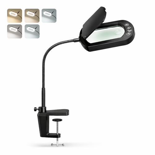 LED loep met standaard en tafelklem