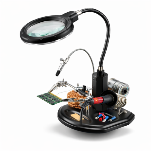 Soldeer station met vergrootglas en LED verlichting