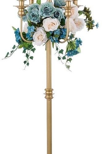 Ibenzoa® Hoge metalen kandelaar met vijf armen voor stijlvolle tafeldecoratie