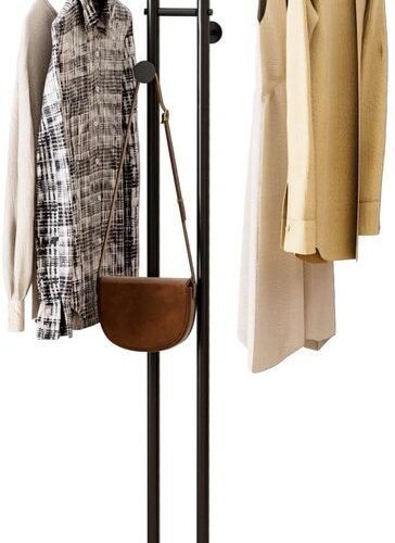 Ibenzoa® Stijlvolle zwarte metalen kapstok met vijf haken voor veelzijdig gebruik