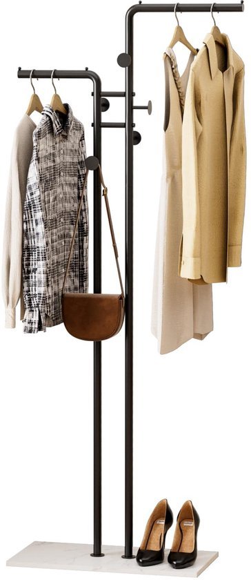 Ibenzoa® Stijlvolle zwarte metalen kapstok met vijf haken voor veelzijdig gebruik Ibenzoa® Stijlvolle zwarte metalen kapstok met vijf haken voor veelzijdig gebruik