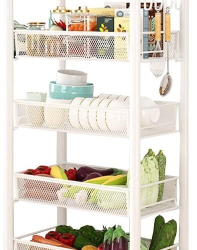 Ibenzoa® Robuuste multifunctionele serveerwagen met vier etages en wieltjes voor diverse ruimtes