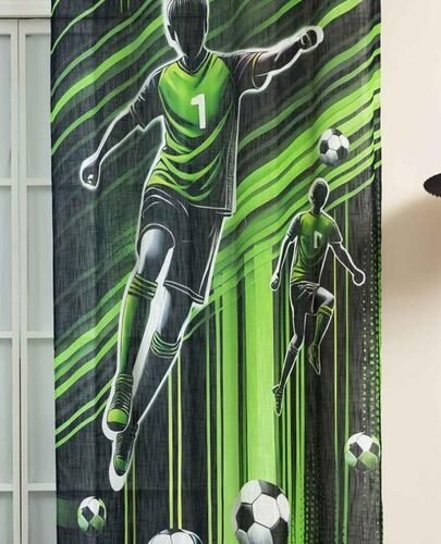 Ibenzoa® Moderne halftransparante gordijn met linnenlook en voetbalthema