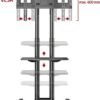 Unyqoos® Verstelbare tv-standaard met wieltjes voor schermen van 32 tot 70 inch