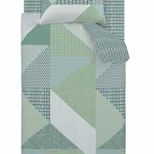 Ibenzoa® Geometrisch dekbedovertrek met kussensloop van 100% katoen