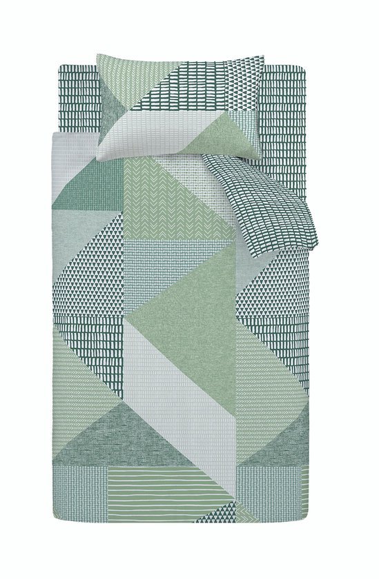 Ibenzoa® Geometrisch dekbedovertrek met kussensloop van 100% katoen