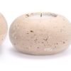 Ibenzoa® Set van drie stijlvolle handgemaakte kaarsenhouders van travertin en marmer Ibenzoa® Set van drie stijlvolle handgemaakte kaarsenhouders van travertin en marmer