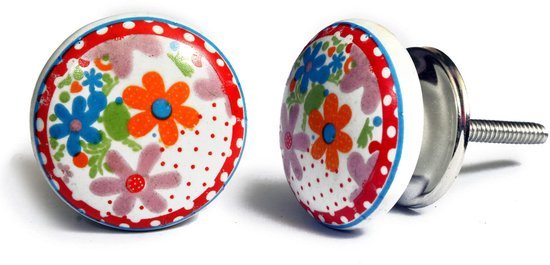 Ibenzoa® Set van 8 handgeschilderde keramische knoppen met vogelontwerpen voor meubels