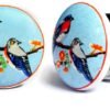 Ibenzoa® Set van 8 handgeschilderde keramische knoppen met vogelontwerpen voor meubels