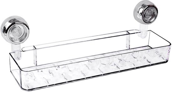 Unyqoos® Transparante wandplank met zuignappen en afvoergaten voor badkamergebruik