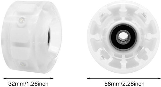 Unyqoos® Lichtgevende skatewielen set van 8 voor rolschaatsen en skateboards