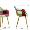Ibenzoa® Set van 2 Scandinavische Patchwork Fauteuils voor Woonkamer en Slaapkamer Ibenzoa® Set van 2 Scandinavische Patchwork Fauteuils voor Woonkamer en Slaapkamer