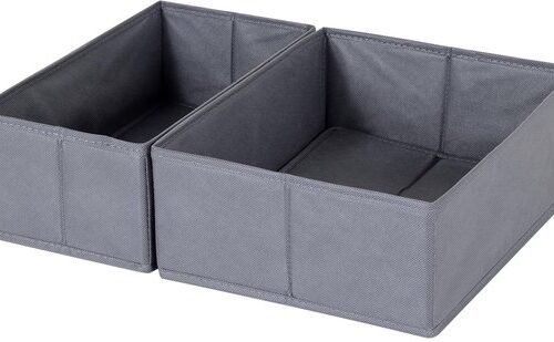 Ibenzoa® Set van twee opvouwbare lade-organizers voor efficiënte kastindeling
