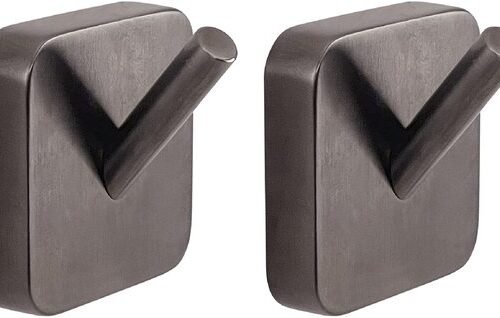 Ibenzoa® Set van twee stijlvolle wandhaken in grafietkleur voor kleding