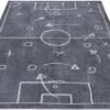 Ibenzoa® Zacht en Onderhoudsvriendelijk Kindertapijt met Voetbalveld Ontwerp in Donkergrijs