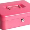 Unyqoos® Roze geldkistje met spaarfunctie en sleutelvergrendeling voor veilig sparen, roze, 20*25*9 cm Unyqoos® Roze geldkistje met spaarfunctie en sleutelvergrendeling voor veilig sparen, roze, 20*25*9 cm