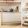 Ibenzoa® Robuuste multifunctionele serveerwagen met vier etages en wieltjes voor diverse ruimtes