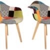 Ibenzoa® Set van 2 Scandinavische Patchwork Fauteuils voor Woonkamer en Slaapkamer Ibenzoa® Set van 2 Scandinavische Patchwork Fauteuils voor Woonkamer en Slaapkamer
