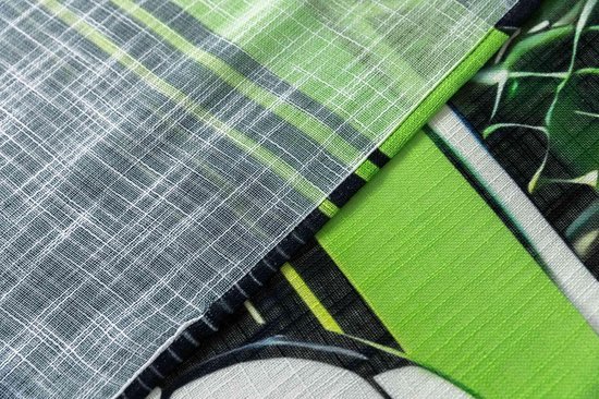 Ibenzoa® Moderne halftransparante gordijn met linnenlook en voetbalthema