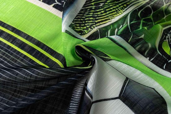 Ibenzoa® Moderne halftransparante gordijn met linnenlook en voetbalthema