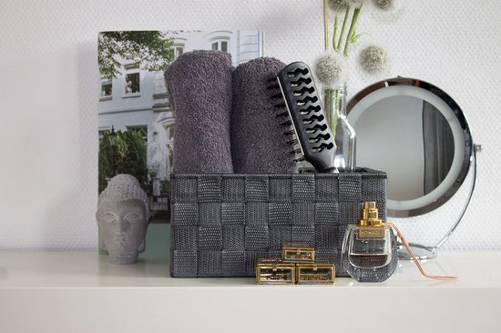 Ibenzoa® Stijlvolle set van drie vierkante opbergmanden in rotanlook zonder deksel