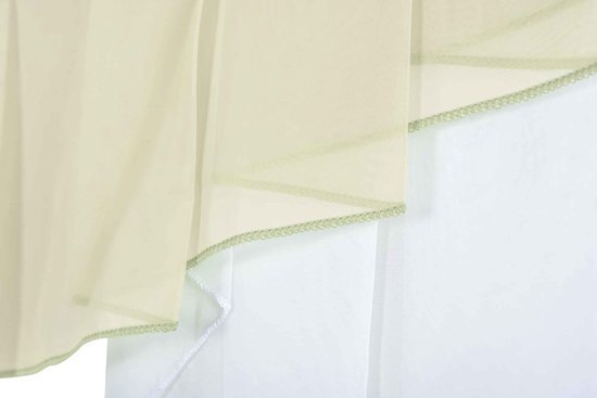 Ibenzoa® Elegante crèmekleurige vitrage met M-boog ontwerp voor elke ruimte