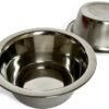 Ibenzoa® Dubbele voederbak met antislip voor huisdieren met roestvrijstalen kommen