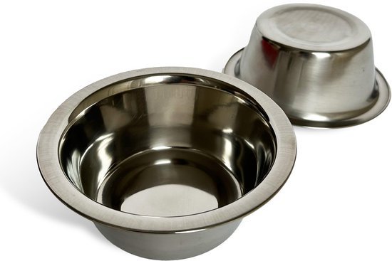 Ibenzoa® Dubbele voederbak met antislip voor huisdieren met roestvrijstalen kommen