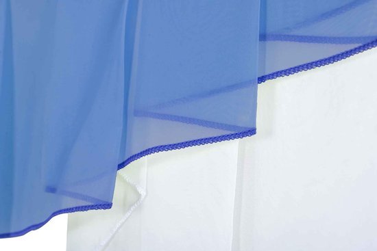 Ibenzoa® Elegant kort blauw vitrage gordijn met M-boogontwerp voor veelzijdig gebruik