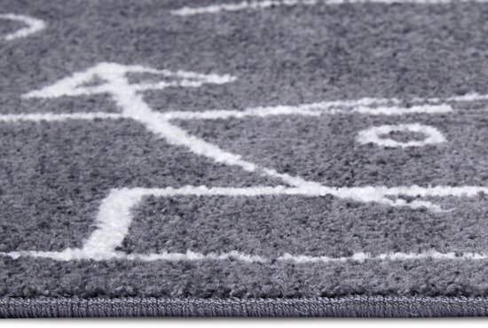 Ibenzoa® Zacht en Onderhoudsvriendelijk Kindertapijt met Voetbalveld Ontwerp in Donkergrijs