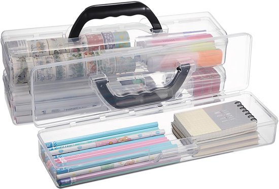 Ibenzoa® Driedelige set opbergdozen voor penselen en schrijfgerei met deksel