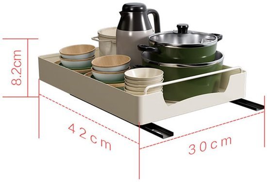 Ibenzoa® Uitschuifbaar opbergrek met nanofolie voor keuken, badkamer en voorraadkast