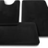 Ibenzoa® Zwarte fluwelen badmatten set met antislip en absorberende eigenschappen