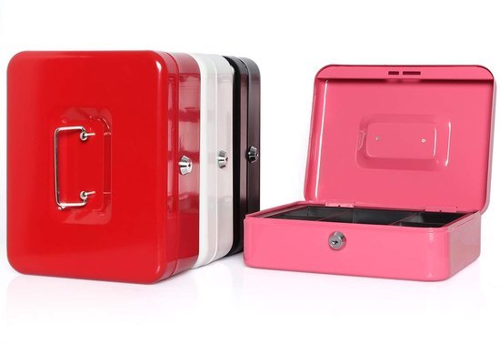 Unyqoos® Roze geldkistje met spaarfunctie en sleutelvergrendeling voor veilig sparen, roze, 20*25*9 cm Unyqoos® Roze geldkistje met spaarfunctie en sleutelvergrendeling voor veilig sparen, roze, 20*25*9 cm