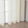 Ibenzoa® Elegante crème gordijn met linnenstructuur en lichtdoorlatendheid