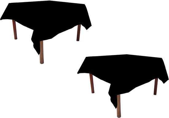 Ibenzoa® Set van twee zwarte tafelkleden voor veelzijdig gebruik in huis en horeca