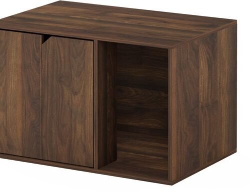 Ibenzoa® Stijlvolle kattenbakmeubel in walnoot voor een opgeruimd interieur Ibenzoa® Stijlvolle kattenbakmeubel in walnoot voor een opgeruimd interieur