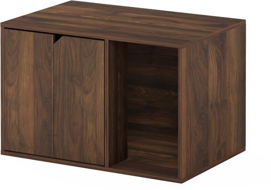 Ibenzoa® Stijlvolle kattenbakmeubel in walnoot voor een opgeruimd interieur