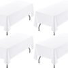 Ibenzoa® Set van vier elegante witte tafelkleden voor diverse gelegenheden