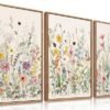 Ibenzoa® Canvas muurkunst met aquarel bloemen voor stijlvolle wanddecoratie