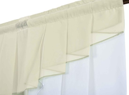 Ibenzoa® Elegante crèmekleurige vitrage met M-boog ontwerp voor elke ruimte