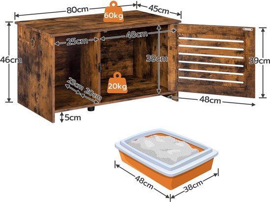 Ibenzoa® Stijlvolle multifunctionele kattenkast met ruime opslag en ventilatie Ibenzoa® Stijlvolle multifunctionele kattenkast met ruime opslag en ventilatie