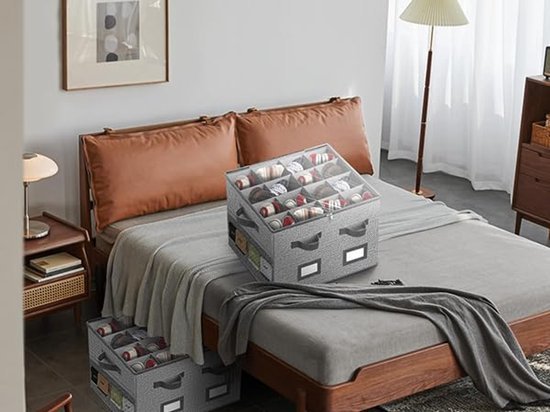 Ibenzoa® Opvouwbare schoenenopslag met 32 vakken en doorzichtig kijkvenster