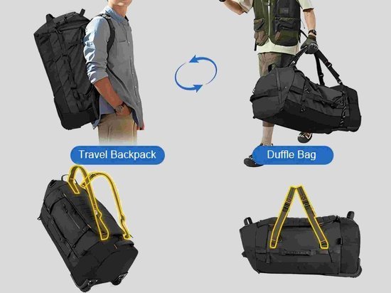 Ibenzoa® Grote opvouwbare reistas op wielen met verstelbare capaciteit en draagopties Ibenzoa® Grote opvouwbare reistas op wielen met verstelbare capaciteit en draagopties