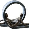 Ibenzoa® Decoratieve sculptuur van man en vrouw met elegante bronsfinish