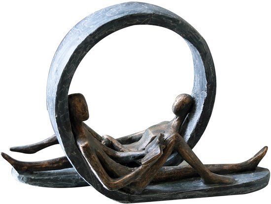 Ibenzoa® Decoratieve sculptuur van man en vrouw met elegante bronsfinish