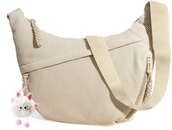 Ibenzoa® Stijlvolle en veelzijdige corduroy schoudertas voor dames met verstelbare riem