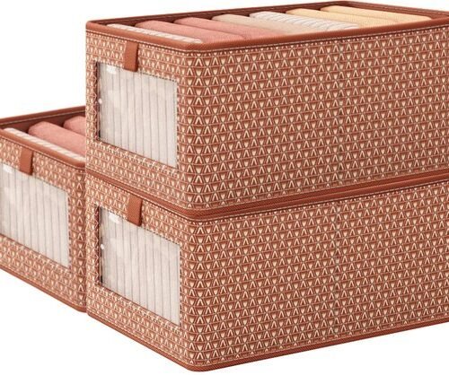 Ibenzoa® Stoffen opvouwbare opbergdozen met venster voor georganiseerde opslag