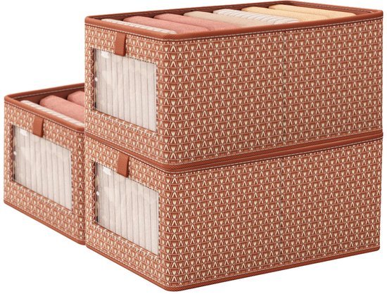 Ibenzoa® Stoffen opvouwbare opbergdozen met venster voor georganiseerde opslag
