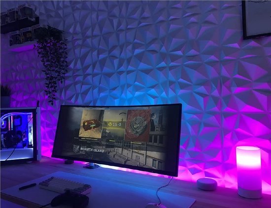 Ibenzoa® Set van 25 waterdichte 3D-wandpanelen met diamantstructuur voor interieurdecoratie Ibenzoa® Set van 25 waterdichte 3D-wandpanelen met diamantstructuur voor interieurdecoratie